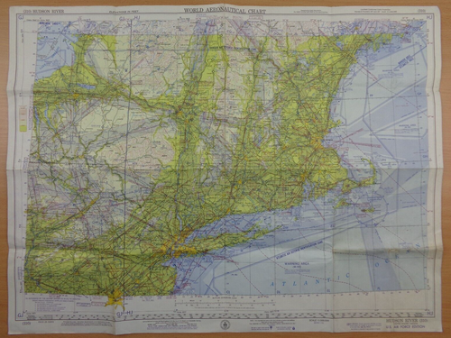 Post-WW2 USAAF Edition AERONAUTICAL CHART of NEW YORK, BOSTON, PHILADELPHIA etc - Picture 3 of 14