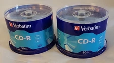100 VERBATIM Blank CD-R CDR Logo Branded 52X 700MB Media Discs New Sealed