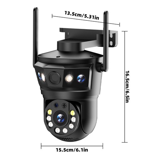 3-Lens 9MP Wifi Security Camera Wireless System Outdoor Home Night Vision Cam - Picture 9 of 10