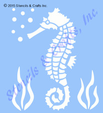11" SEAHORSE STENCIL STENCILS TEMPLATE COASTAL BEACH SEA CRAFT ART MARINE NEW