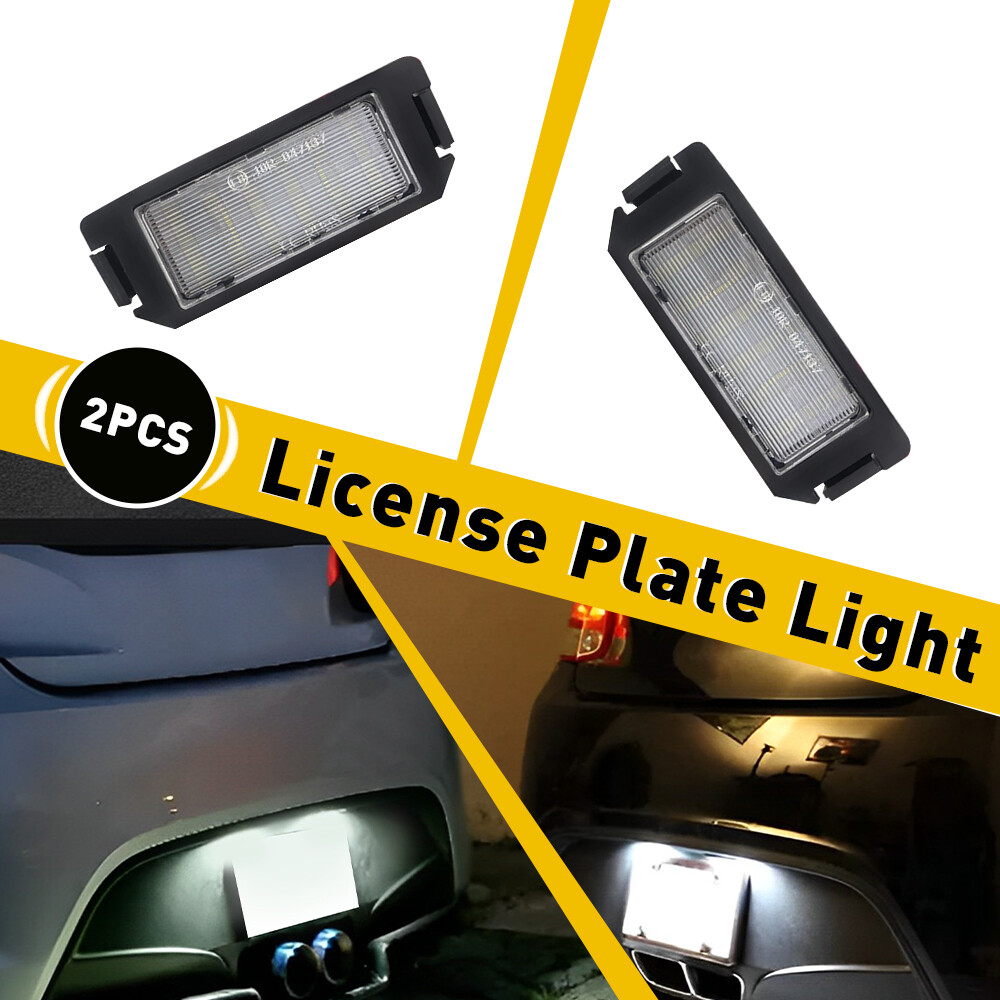 2x White LED License Plate Lights For Hyundai Veloster