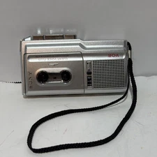 Sony M-670V Microcassette-Corder Clear Voice Plus V-O-R. Silver Tested WORKS