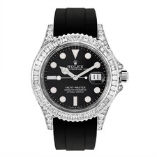 Rolex Yacht-Master Watch 42MM Black Index Hour Markers Dial White Gold