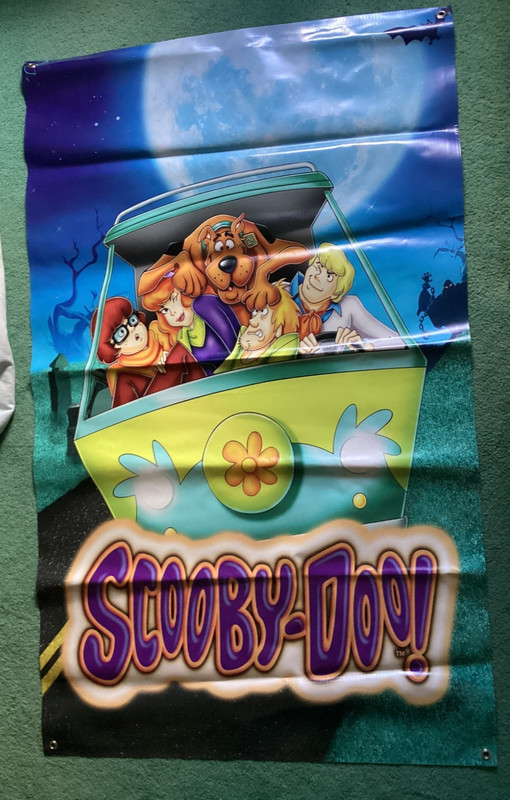 Gently Used Jersey Jack Scooby Doo 36”x60” Pinball Banner Authentic
