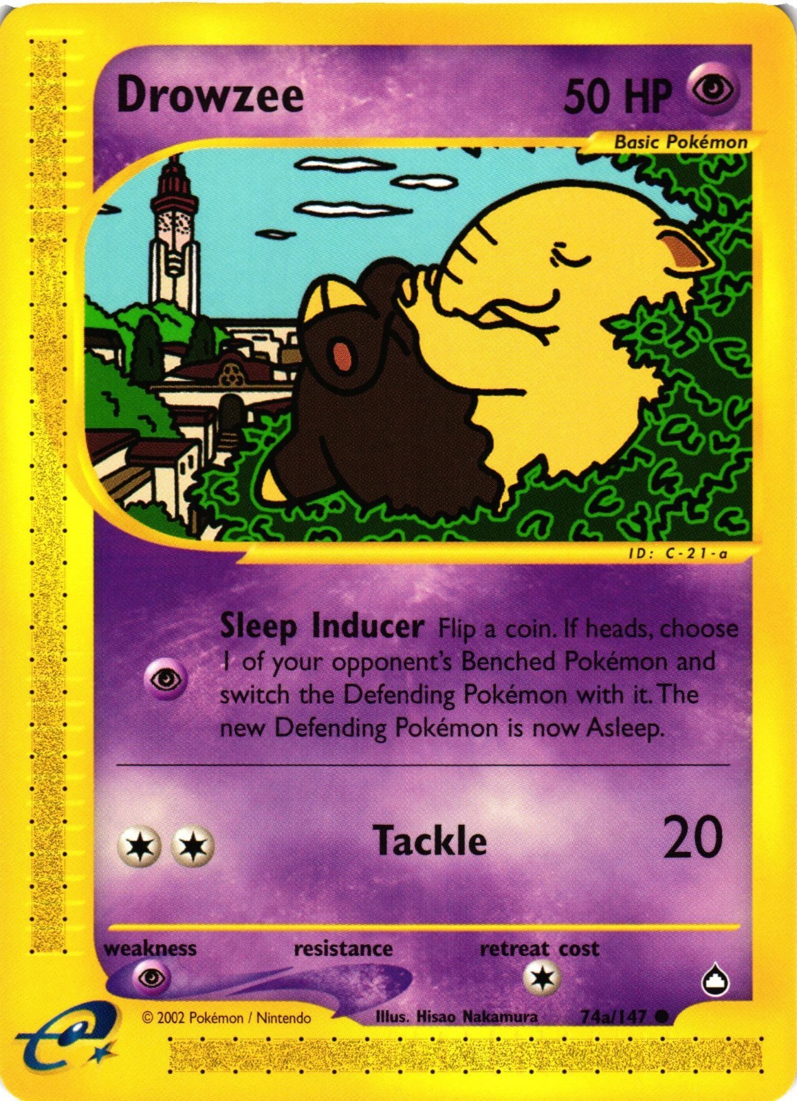Pokémon TCG Drowzee 74a/147 Aquapolis E-Series Regular NM