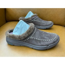 Ryka Ariana Winter Clogs Womens 8W Chicory Brown Faux Fur Lined Mules