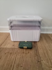 Makeup Storage Container - 3 Storage Spaces And Green Bonus Case