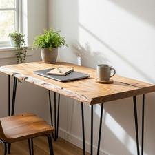 Reclaimed Wood Desk | Hairpin Legs Sustainable | Home Office Furniture