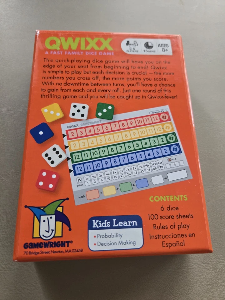 QWIXX Family Fun Dice Rolling Game By Gamewright  - Image 3 of 3