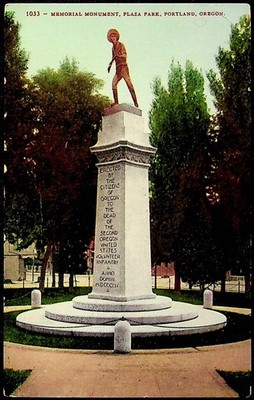 Edward H. Mitchell Vtg Memorial Monument Portland OR Postcard 1900s