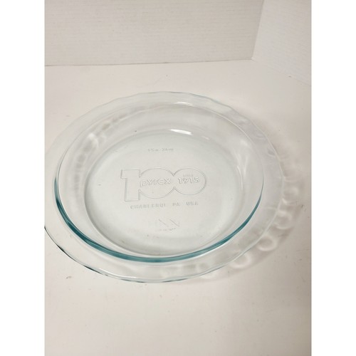 PYREX 100th Anniversary Limited Edition Embossed Pie Plate – 9.5" x 1.6"