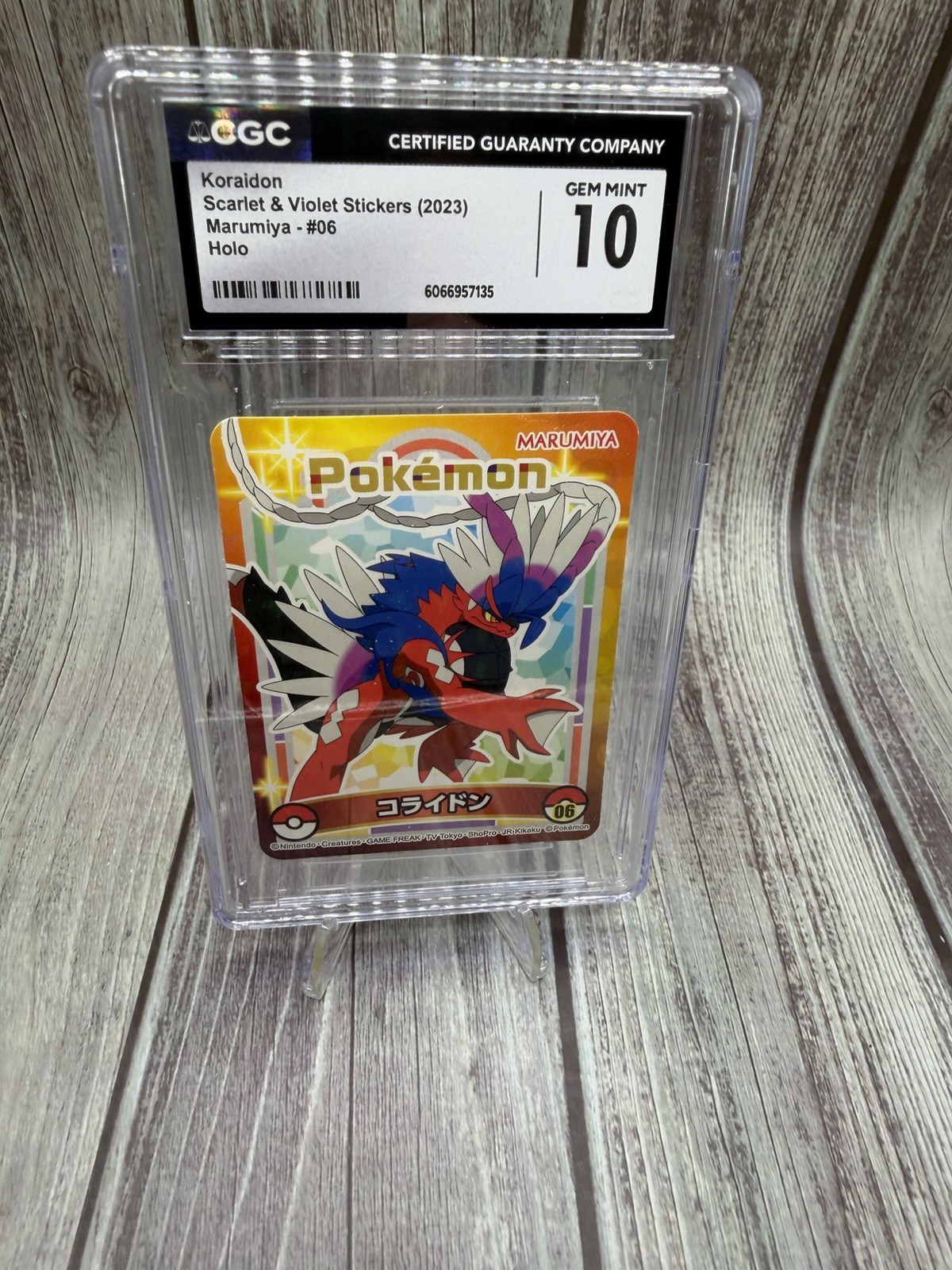 2023 POKEMON SCARLET & VIOLET STICKERS MARUMIYA HOLO #06 KORAIDON CGC 10 Gem