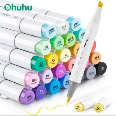 Ohuhu Marker Stifte Set Pinsel Marker Stift Mit 24 Farben Doppelseitige Farbspit