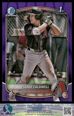 2025 Bowman #BCP-21 Slade Caldwell Chrome Purple Raywave /250 Diamondbacks 2.2J