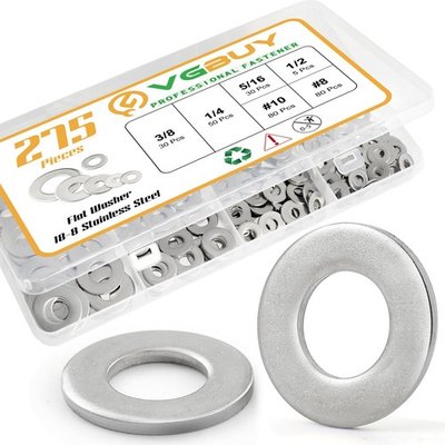 #ad #ad 275 PCS Washers Assortment Kit 304 Stainless Steel Flat Washers SAE Set $20.28