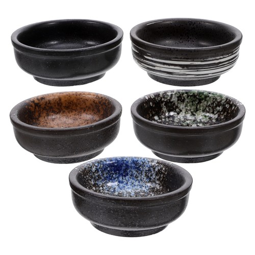 5 Pcs Japanese Ceramic Seasoning Dish Dipping Sauce Bowls Plates - Picture 10 of 12