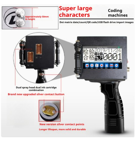 ZM-308 Dual-nozzle 5cm Large Character Intelligent Handheld Inkjet Printer - 第 4/13 張圖片