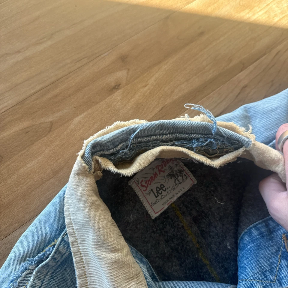 Chaqueta vaquera forrada con manta hecha en Unión Lee Storm Rider años 70/80 XS/S Foto 4 de 4