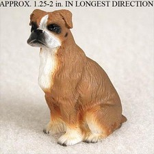 Boxer Mini Handbemalte Figurine Unbeschnitten aus Steinguss Harz