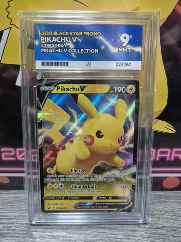 2020 Black Star Promo Pikachu V #swsh061 Pikachu V Collection ACE MINT 9 Graded