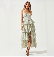 ASTR the Label Floral Tiered Maxi Dress cottagecore fairycore boho SMALL 