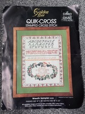 GOLDEN BEE STAMPED CROSS STITCH: WREATH SAMPLER 20208