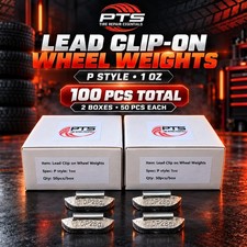 100 Pcs P 1.00oz Lead Clip On Wheel Weights For Steel Rims