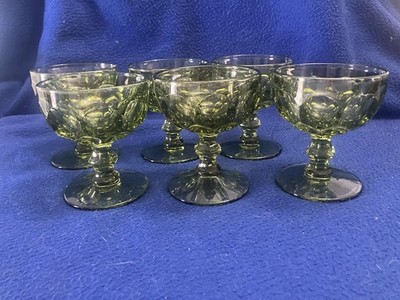 Qty 6 - Imperial Glass Provincial Green Sherbert/Champagne Coupes, c. 1965
