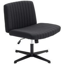 HOMCOM Office Desk Chair No Wheels with Wide Seat, Thick Padding Refurbished