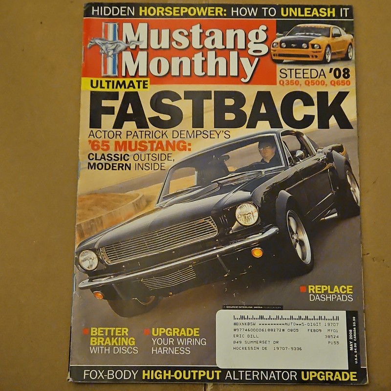 Mustang Monthly February 2008 Ultimate Fastback Patrick Dempsey Illustrated