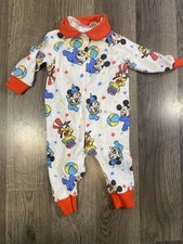 Vintage Playskool Disney Babies Mickey Mouse Donald Duck Romper 0-3 Months