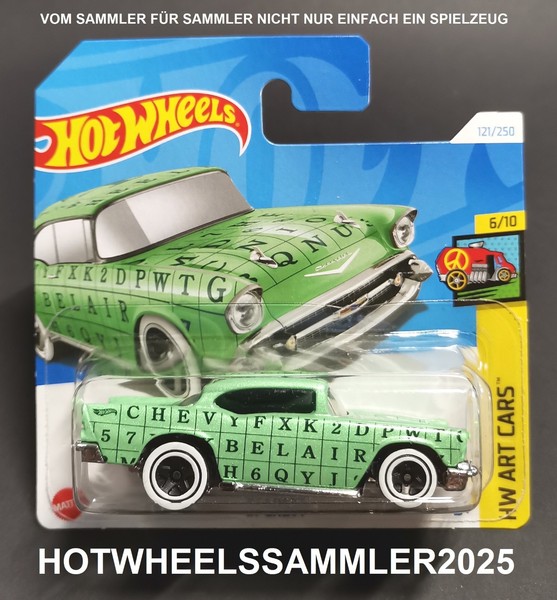 "Hot Wheels \"1957 Chevy Chevrolet\" HW ART Cars Farbe TÜRkis OVP UngeÖFfnet Neu"-image