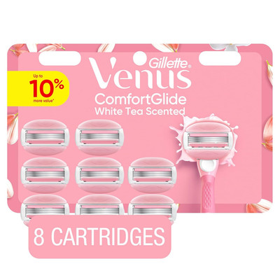 Venus Comfortglide White Tea Women'S Razor Blades, with Built-In Shave Gel Bars,