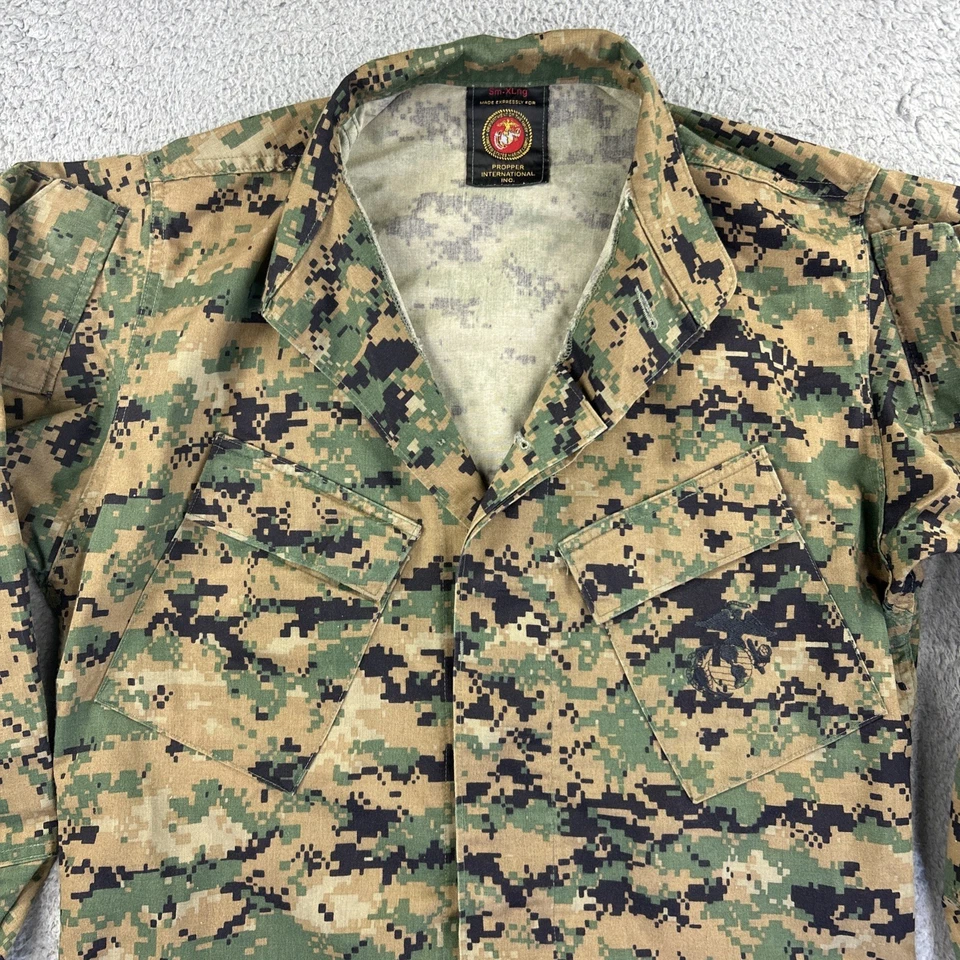 美国海军陆战队军事战斗衬衫 Woodland Marpat 迷彩数字小号 XLong 上装 — 第 3/4 张图片