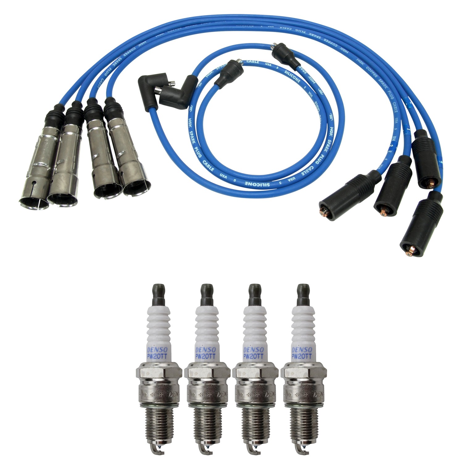 NGK Wire Set  Denso 4 Platinum TT Spark Plugs Kit for 242 244 245 264 GLE L4