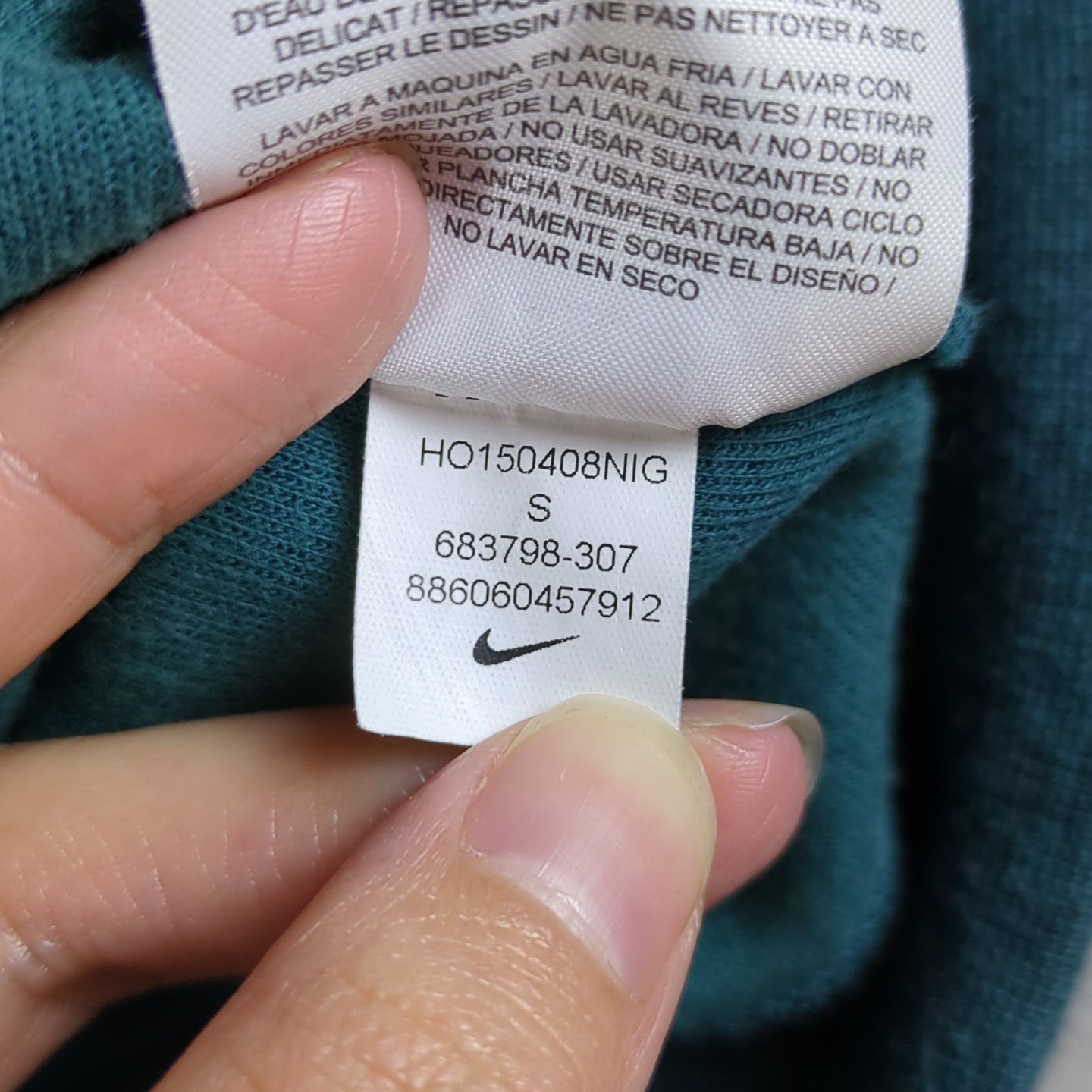 Nike Tech Fleece Hoodie Womens Small Green Pullover Thumb Holes Sweater Pockets thumbnail 12