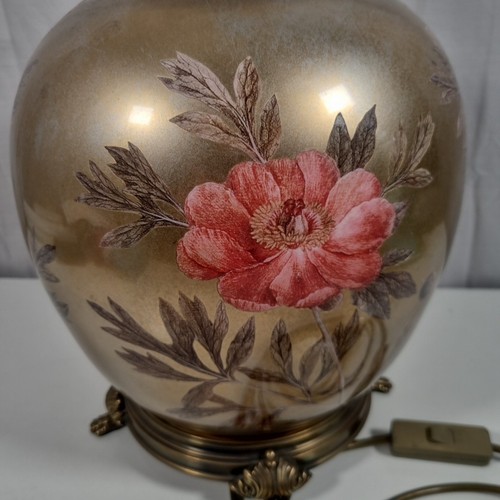Jenny Worrall Tischlampenfuß Gold Glas Pfingstrose Blumen Bronze 44 cm Wohndeko - Bild 4 von 15