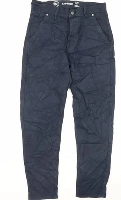 Marks and Spencer Mens Blue Cotton Tapered Jeans Size 30 in L31 in Regular - Image 1 of 4