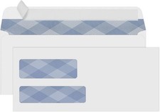 500 9 Double Window Security Envelopes, NO.9 Self Seal White Envelopes Design...