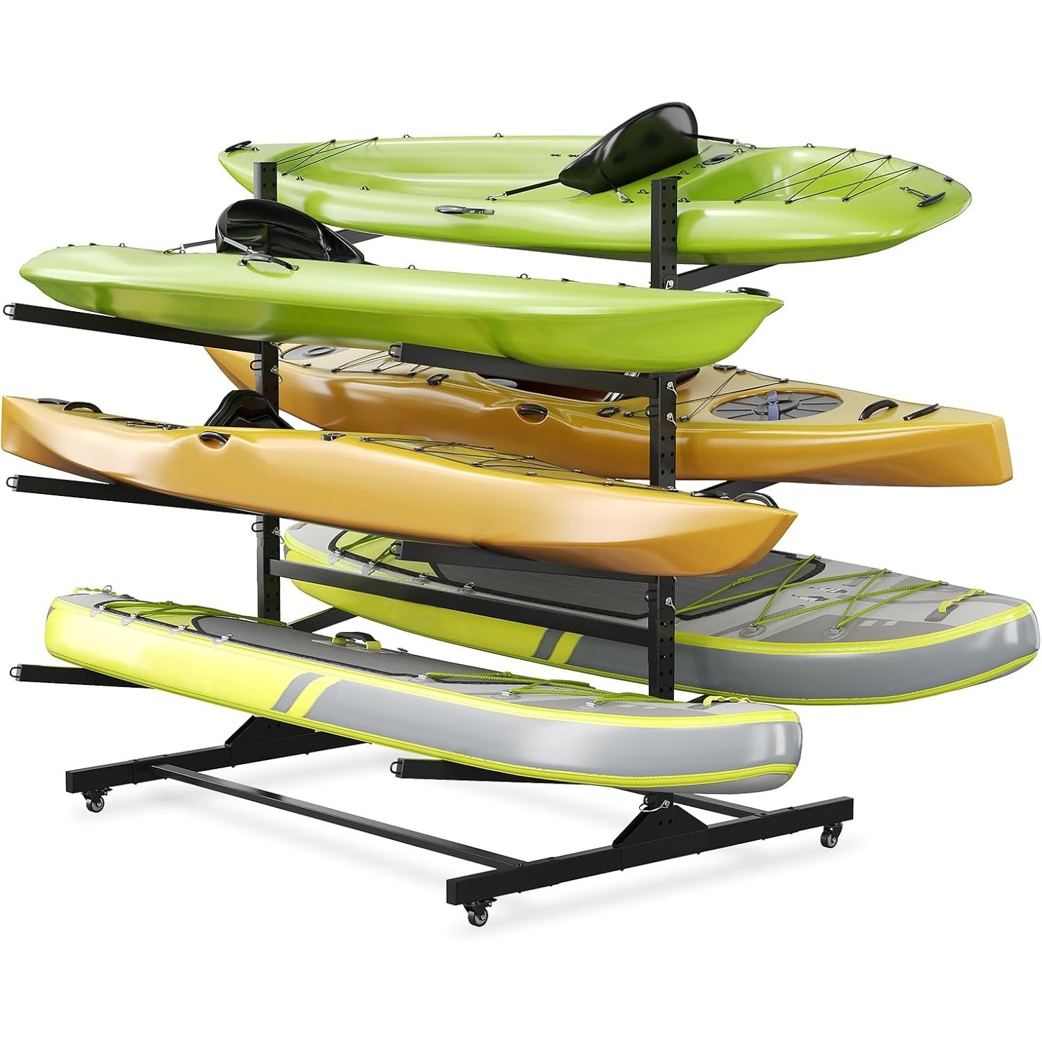 Storage Rack For 2-6 Kayaks, Canoes & Paddleboards Garage Outdoor
