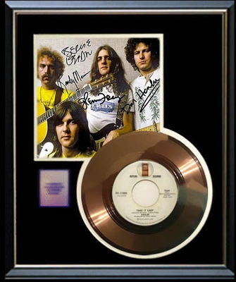 #ad THE EAGLES TAKE IT EASY GOLD RECORD 45 RPM W PRINTED SIGNED AUTOGRAPHS RARE $149.00