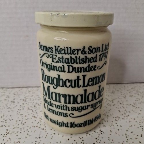 Vintage James Keiller & Son Ltd "Roughcut Lemon Marmalade" jar