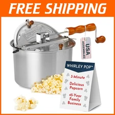 Whirley Pop Popcorn Maker - 3 Minute Home Movie Night Silver