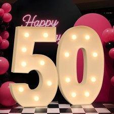3FT Marquee Numbers 50, Light up Numbers for 50 Birthday Decoration, Large Li...