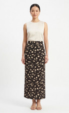 Talbots Sz 8 M Maxi Floral Wrap Skirt Flare 100 Silk 1990 Vintage New Fairycore
