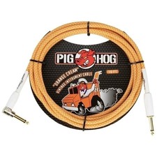Pig Hog PCH102OCR Orange Cr me 2.0" Instrument Cable, 10ft Right Angle