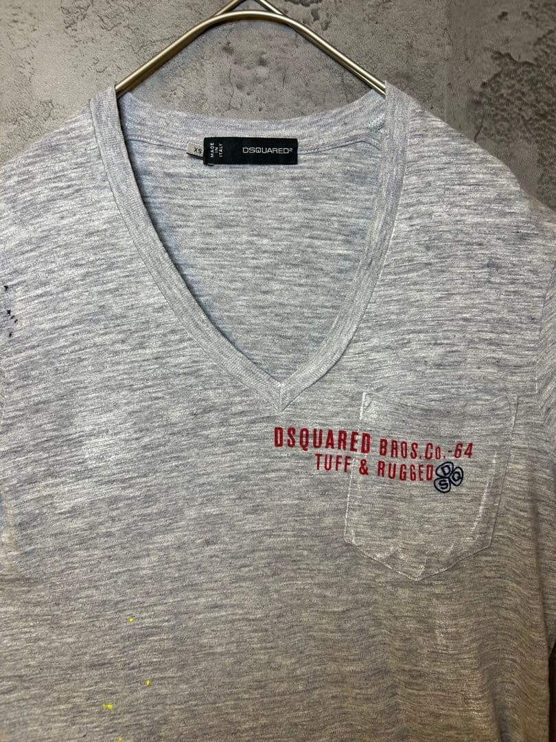 Dsquared２ Men'S Short Sleeve T-Shirt V-Neck Xs Limited Edition Rare DSQ2 Fashion image 3