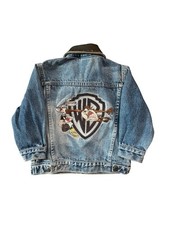 90s Warner Bros Looney Tunes Denim Kids Unisex Toddler Jacket Size 2T Cotton