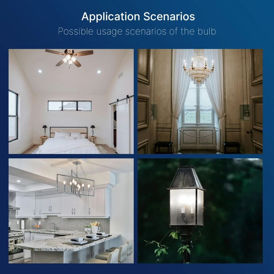 5000K Daylight B10 Dimmable LED E12 Candelabra Bulbs, 40W Equivalent LED - Image 3 of 4