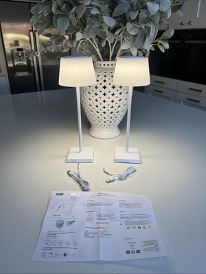 SFIXX Set of Indoor Outdoor Touch Table Lights White Rrp £70 Qvc New  Garden UK
